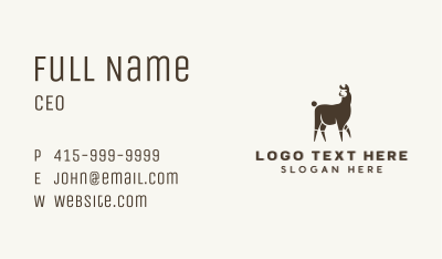 Animal Zoo Llama Business Card Image Preview