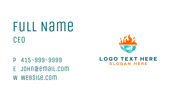 Fire Ice Ventilation Business Card Design Image Preview