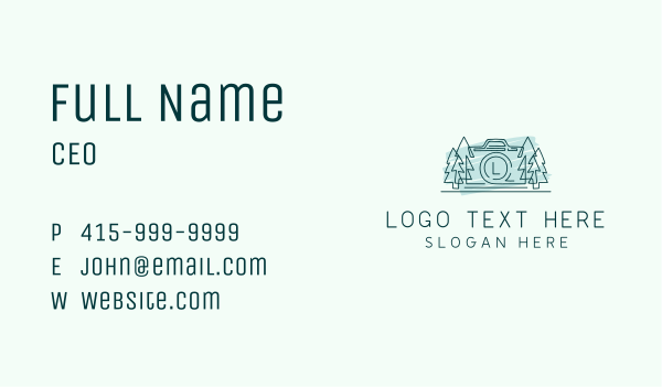 Forest Tree Camera Letter Business Card Design Image Preview