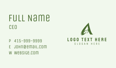 Gardening Vine Letter A  Business Card Image Preview