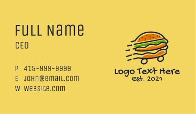 Fast Burger Restaurant  Business Card Image Preview