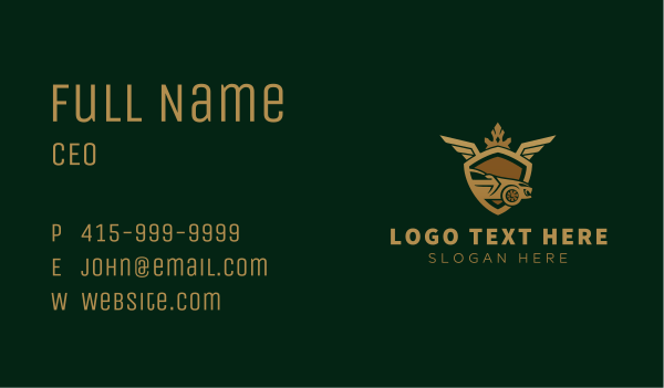 Golden Luxury Car Shield Business Card Design Image Preview