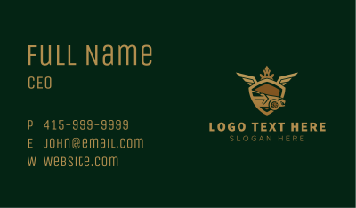 Golden Luxury Car Shield Business Card Image Preview