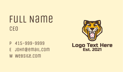Tiger Baseball Team Business Card Image Preview