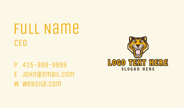 Tiger Baseball Team Business Card Design Image Preview