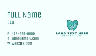 Heart Tooth Dental Business Card Image Preview