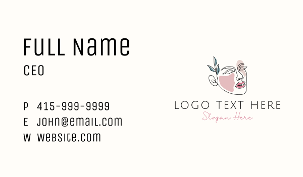 Natural Face Monoline Business Card Design Image Preview