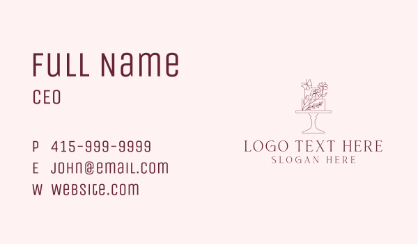 Floral Cake Dessert Business Card Design Image Preview