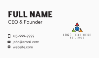 Multicolor Triangle Tech Letter Business Card Design