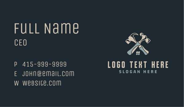 Hammer House Build Business Card Design Image Preview