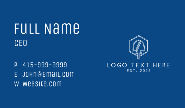 White Shovel Emblem Business Card Design Image Preview