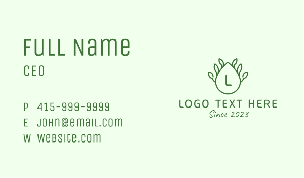 Natural Aromatherapy Oil Letter  Business Card Design Image Preview