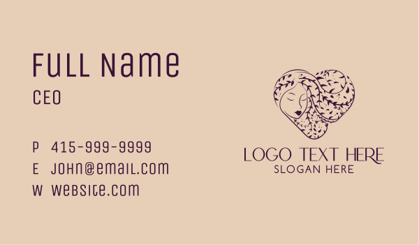 Natural Heart Beauty Spa Business Card Design Image Preview