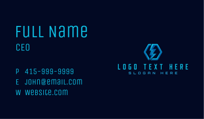 Electric Power Hexagon Business Card Image Preview