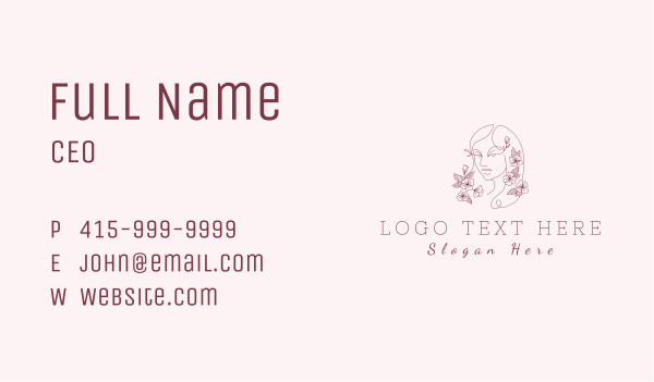 Ornamental Floral Woman Business Card Design Image Preview