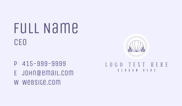 Coral Clam Shell Business Card Design Image Preview