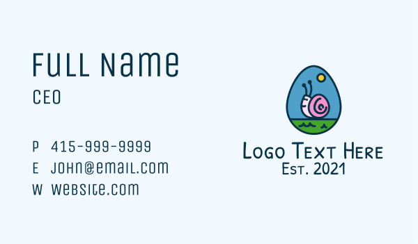 Cute Snail Egg Business Card Design Image Preview