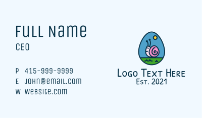 Cute Snail Egg Business Card Image Preview