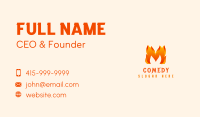 Hot Fire Letter M Business Card Image Preview