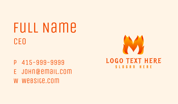 Hot Fire Letter M Business Card Design Image Preview