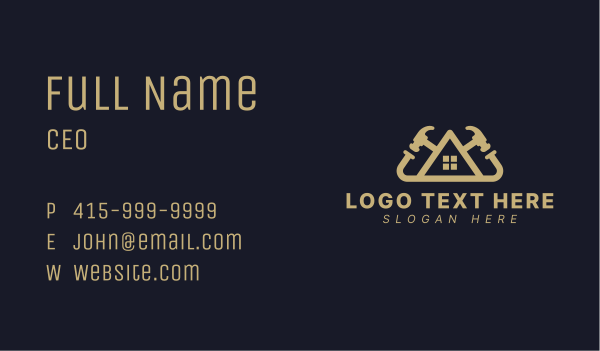 Hammer House Nail Business Card Design Image Preview