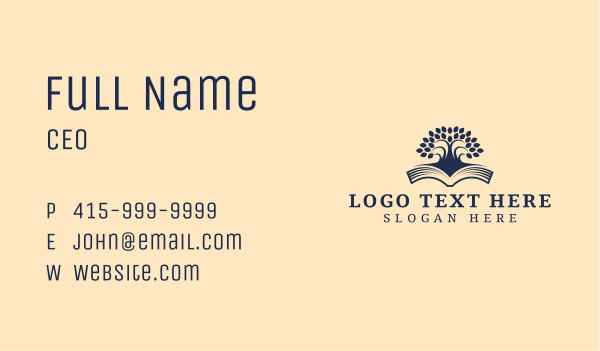Book Tree Bookstore Business Card Design Image Preview
