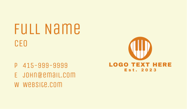 Orange Piano Keys  Business Card Design Image Preview