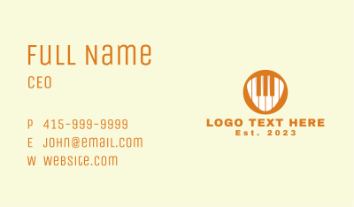 Orange Piano Keys  Business Card Image Preview