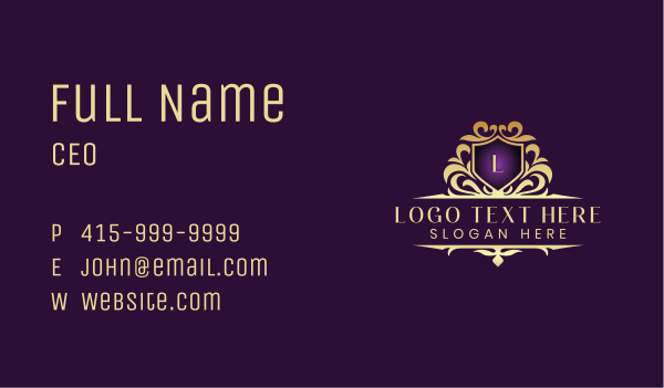 Royal Insignia Shield  Business Card Design Image Preview