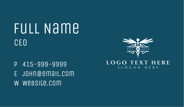 Medical Clinic Caduceus Business Card Design Image Preview