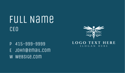 Medical Clinic Caduceus Business Card Image Preview