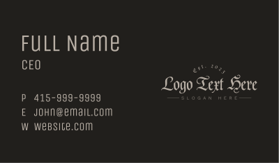 Gothic Tattoo Wordmark Business Card Image Preview