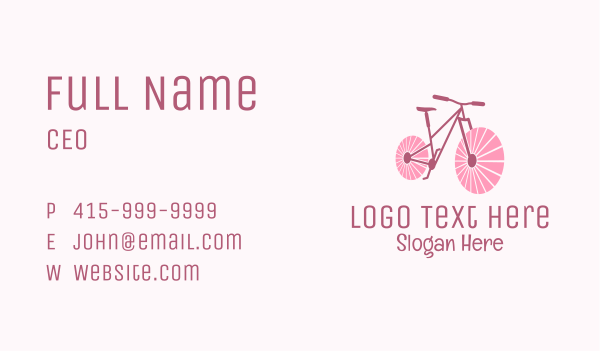 Pink Travel  Bike  Business Card Design Image Preview