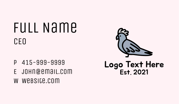 Cartoon Dove Bird  Business Card Design Image Preview