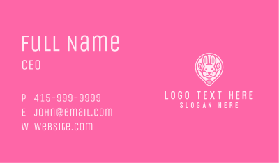 Pink Bunny Location Pin Business Card Image Preview