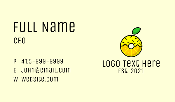 Lemon Fruit Donut  Business Card Design Image Preview