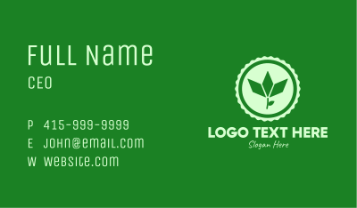 Green Organic Vegan Emblem Business Card Image Preview