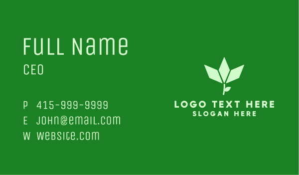 Green Organic Vegan Emblem Business Card Design Image Preview