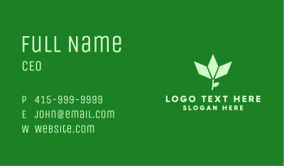 Green Organic Vegan Emblem Business Card Image Preview