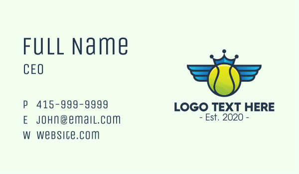 Tennis Crown Wings Business Card Design Image Preview