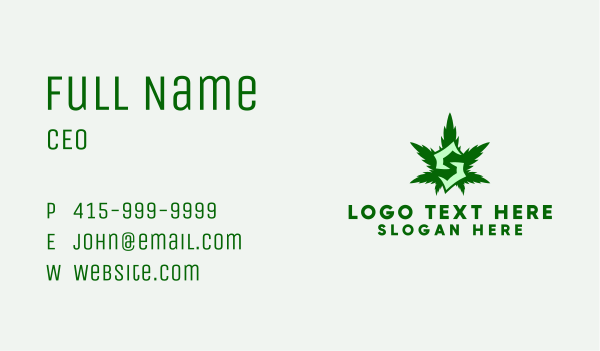 Cannabis Leaf Letter S Business Card Design Image Preview