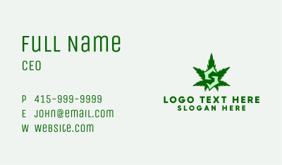 Cannabis Leaf Letter S Business Card Image Preview