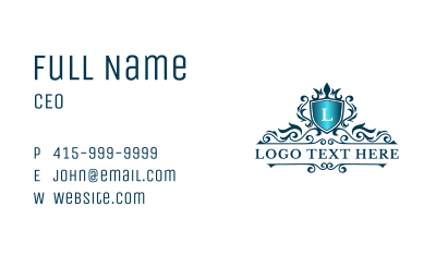 Elegant Crown Shield  Business Card Image Preview