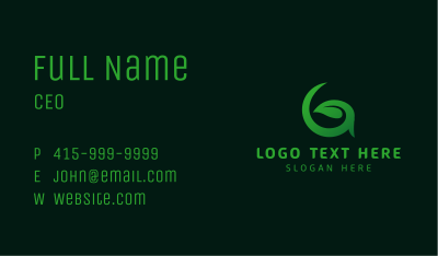 Eco Leaf Letter G Business Card Image Preview