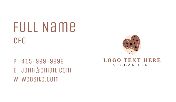 Chocolate Chip Heart Cookie Business Card Design Image Preview