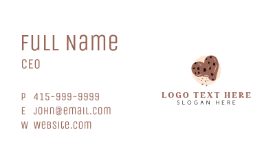 Chocolate Chip Heart Cookie Business Card Image Preview
