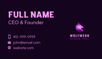 Purple Wild Wolf Business Card Image Preview