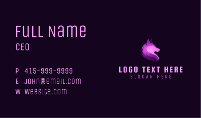 Purple Wild Wolf Business Card Image Preview