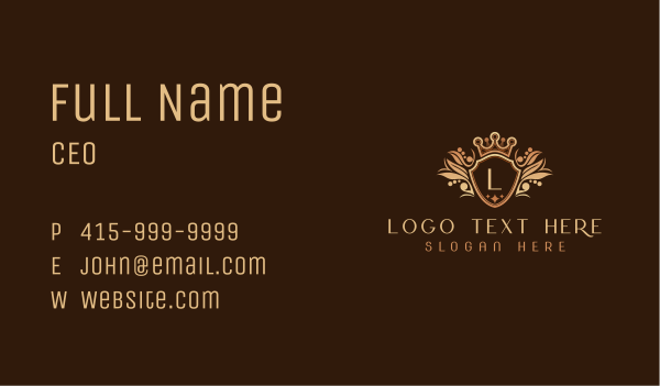 Crest Crown Shield Business Card Design Image Preview
