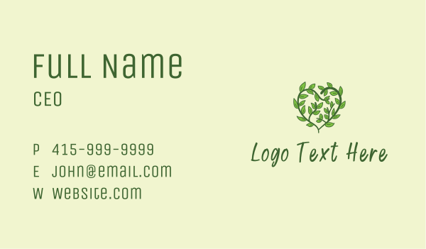 Vine Heart Plant Business Card Design Image Preview